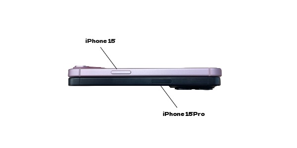 iPhone 15とiPhone 15 Proの厚み比較